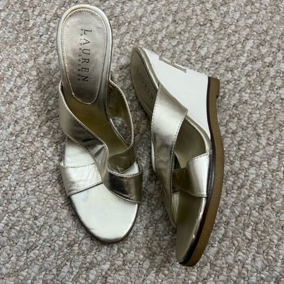 Lauren Ralph Lauren Silver Sandals - Picture 1 of 9